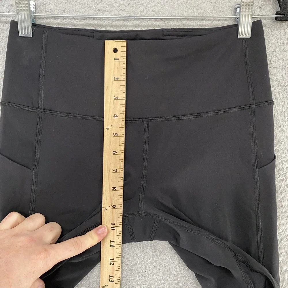 Lululemon Pace Rival Leggings Womens‎ 6 Black High Rise Crop 22 Pocket Running